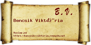 Bencsik Viktória névjegykártya